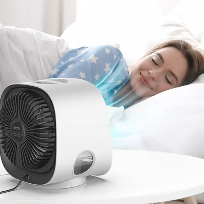 Enjoying cool air while resting